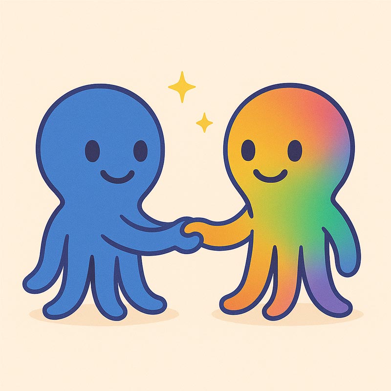 Pessoas diversas colaborando e compartilhando conteúdo.